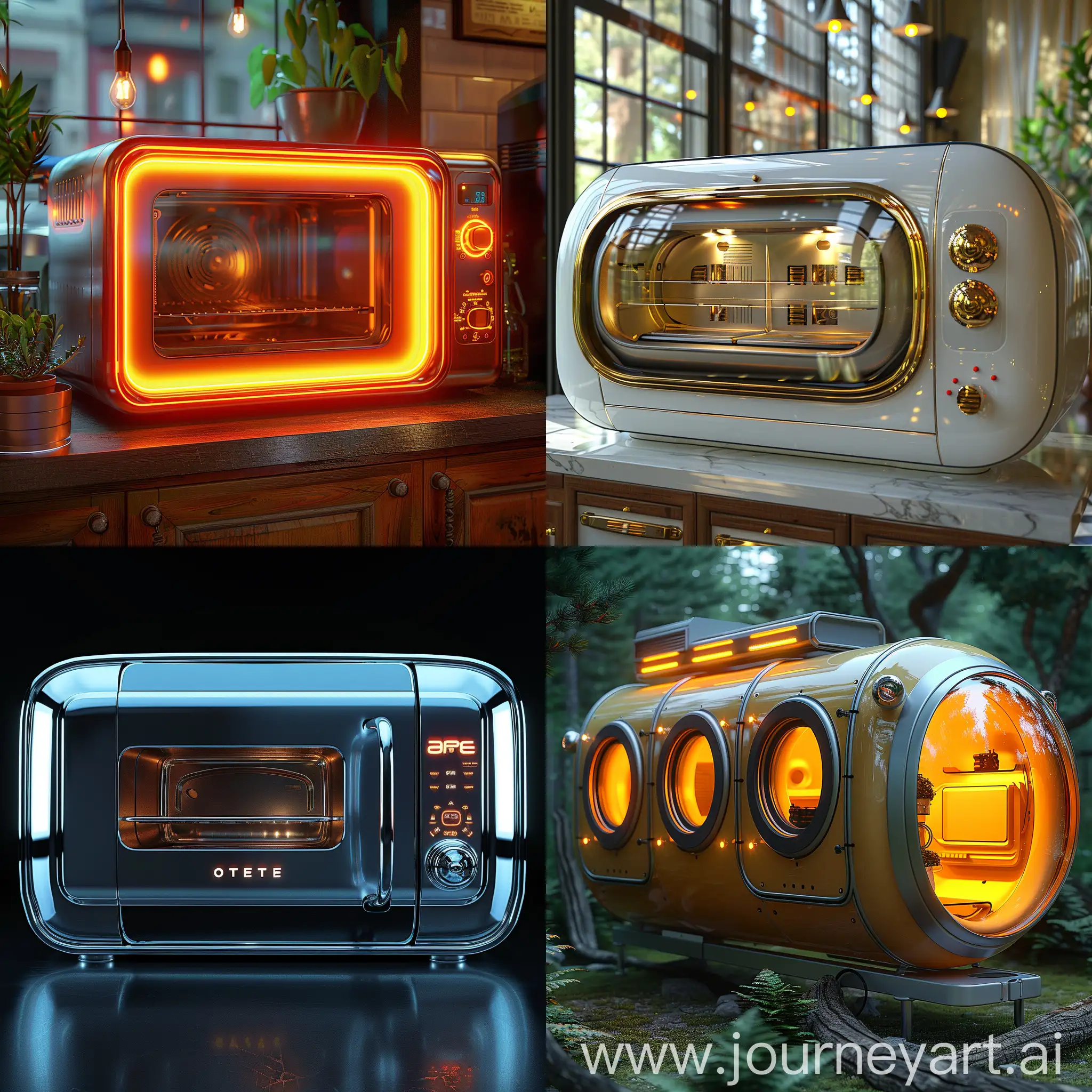 Futuristic microwave, futurism, future, octane render --stylize 1000