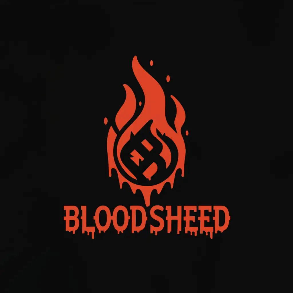 a logo design,with the text "Bloodshed", main symbol:Blood in the fire,Moderate,be used in Sports Fitness industry,clear background