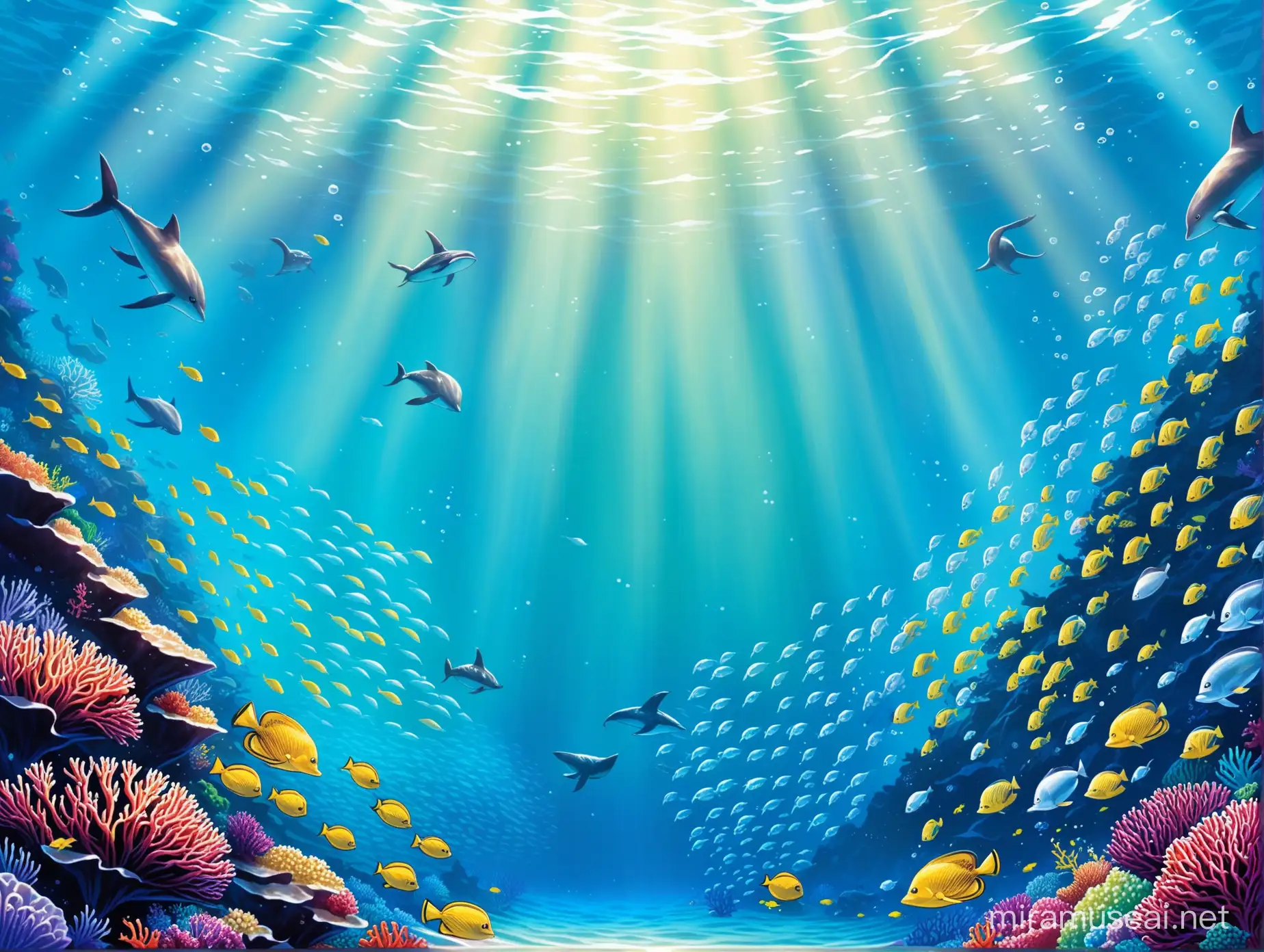 Colorful Underwater World Poster