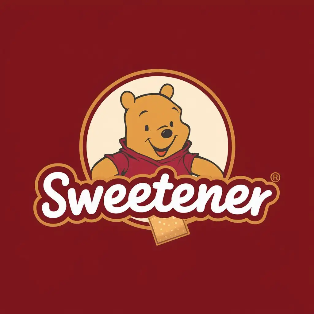logo, Winnie The Pooh, with the text "Sweetener", typography, be used in Entertainment industry