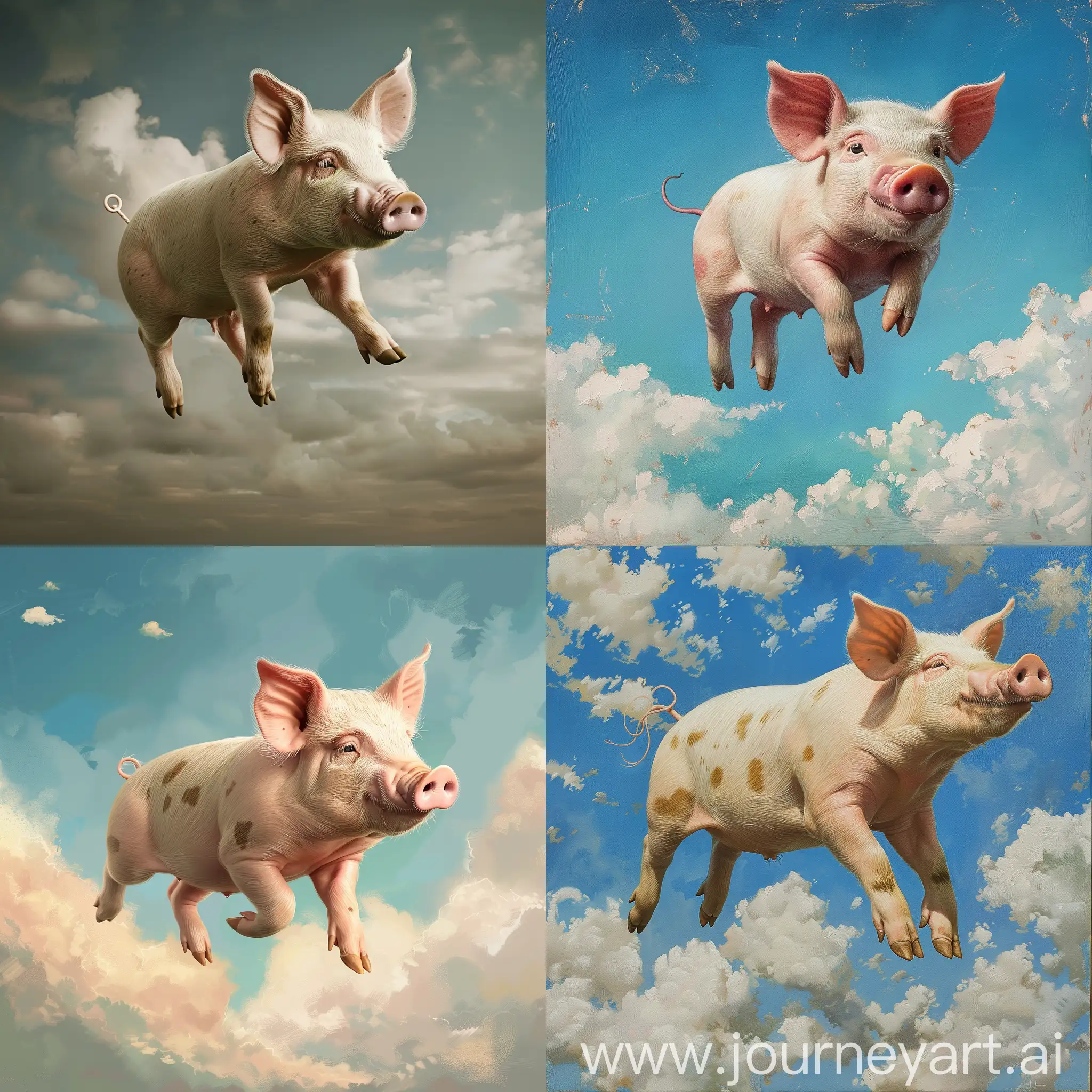 一只猪在天上飞