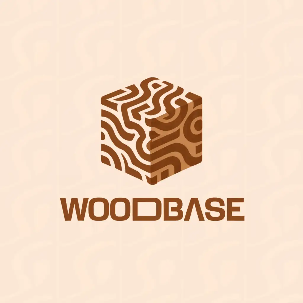 a logo design,with the text "WOODBASE", main symbol:Wood grain,Moderate,be used in Construction industry,clear background
