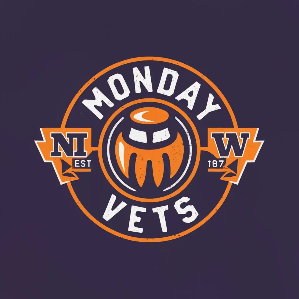 a logo design,with the text "Monday Night Vets", main symbol:Dodgeball, Beer, sport, fun, cool,Moderate,be used in Sports Fitness industry,clear background