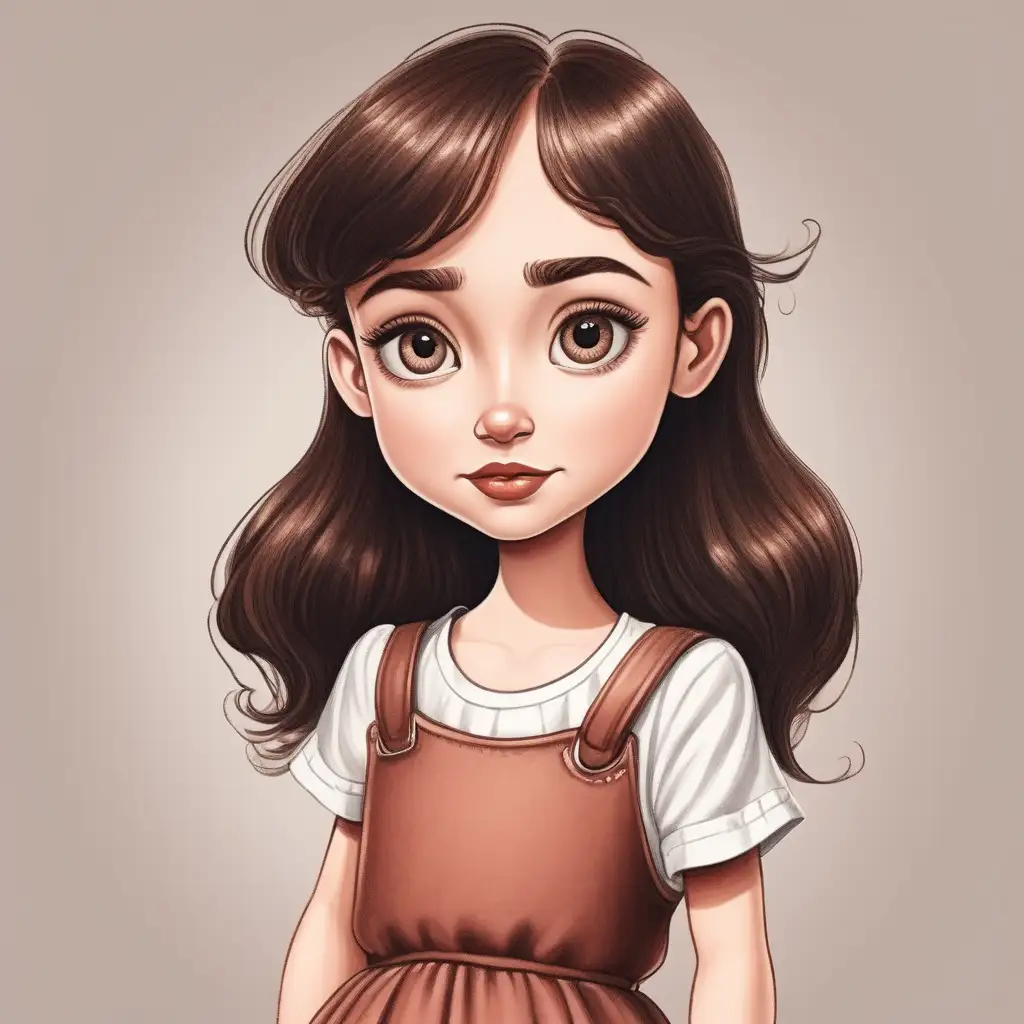 Adorable English Girl Cartoon with Charming Expressions