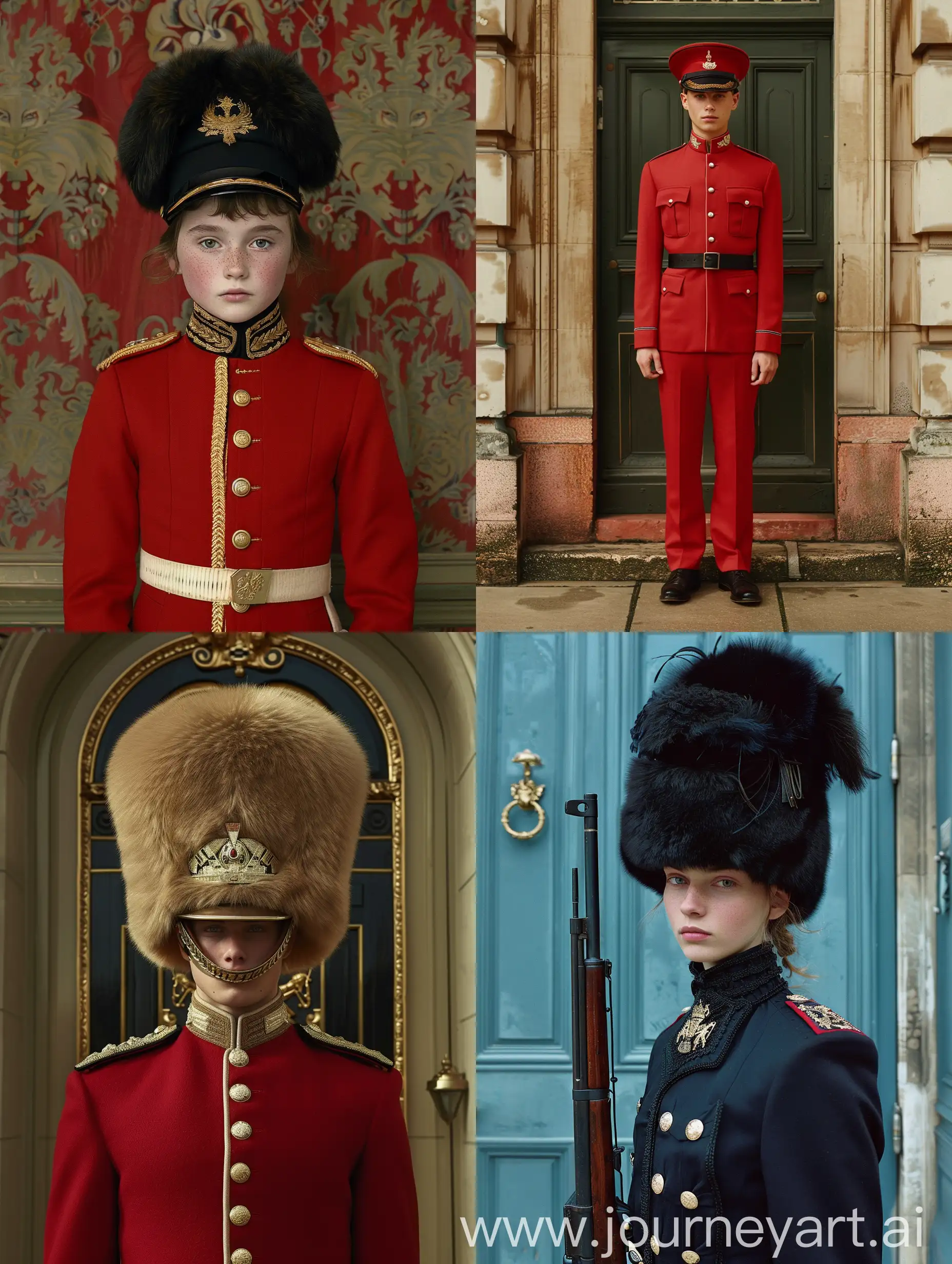 buckingum palace guard makeover cap will be same dress in wes anderson style
