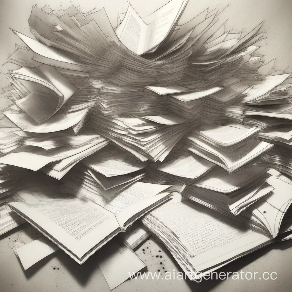 Creative-Chaos-Unfinished-Pages-Scattered-in-Artistic-Disarray