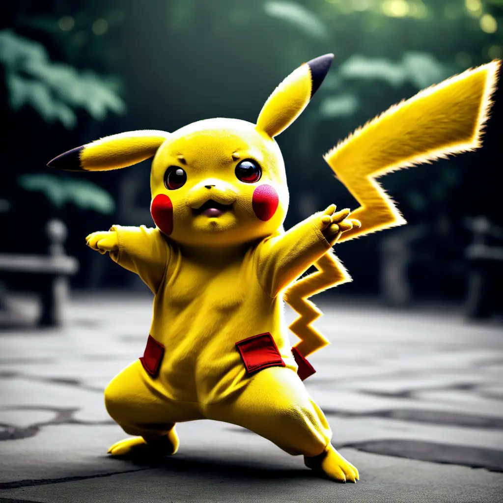  pikachu doing  kung fu