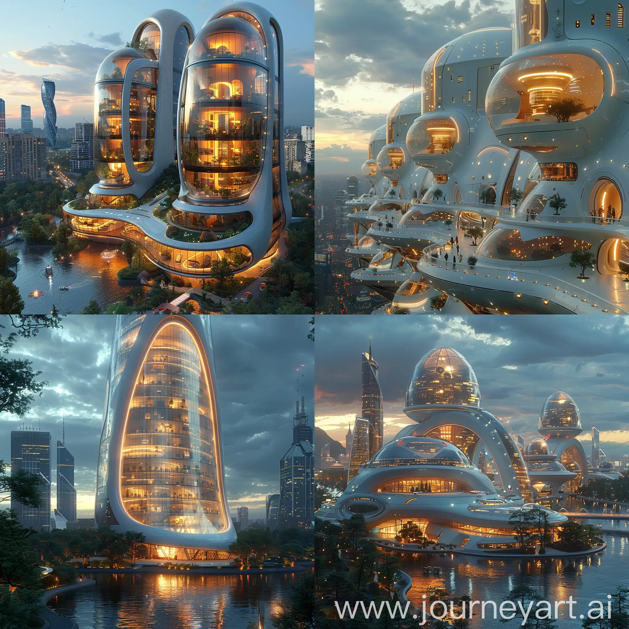 Extremely ultra-modern Moscow, extremely ultramodern Moscow, futuristic style, octane render --stylize 1000