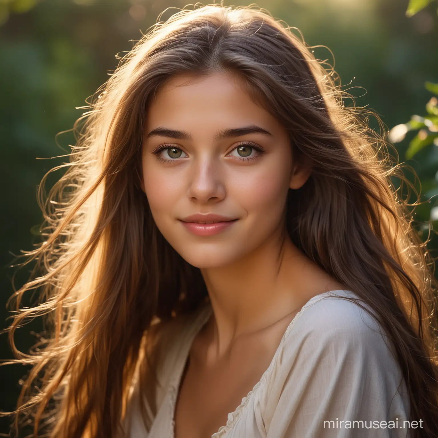 Confident Girl with Natural Beauty and Radiant Smile