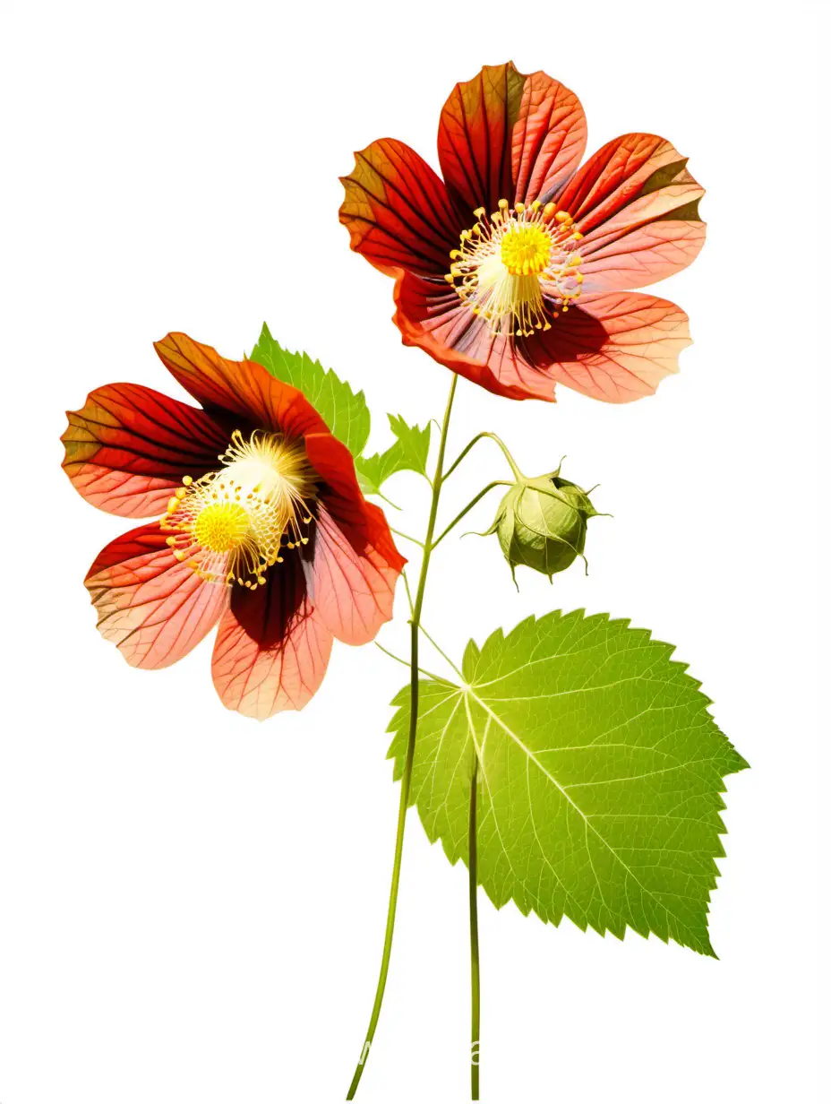 Vibrant-Botanical-Wild-Abutilon-Flower-on-White-Background