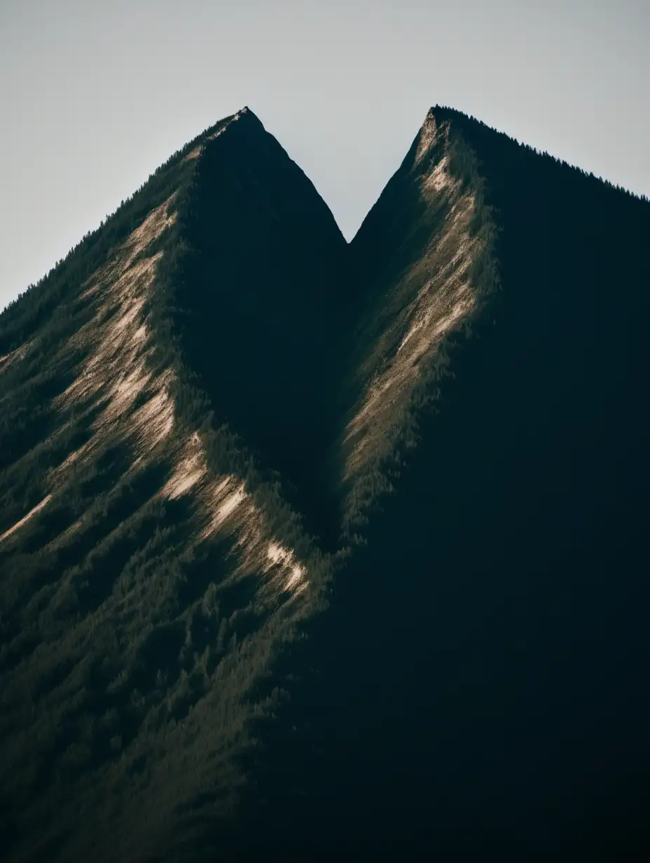 a mountain in the shape of a heart