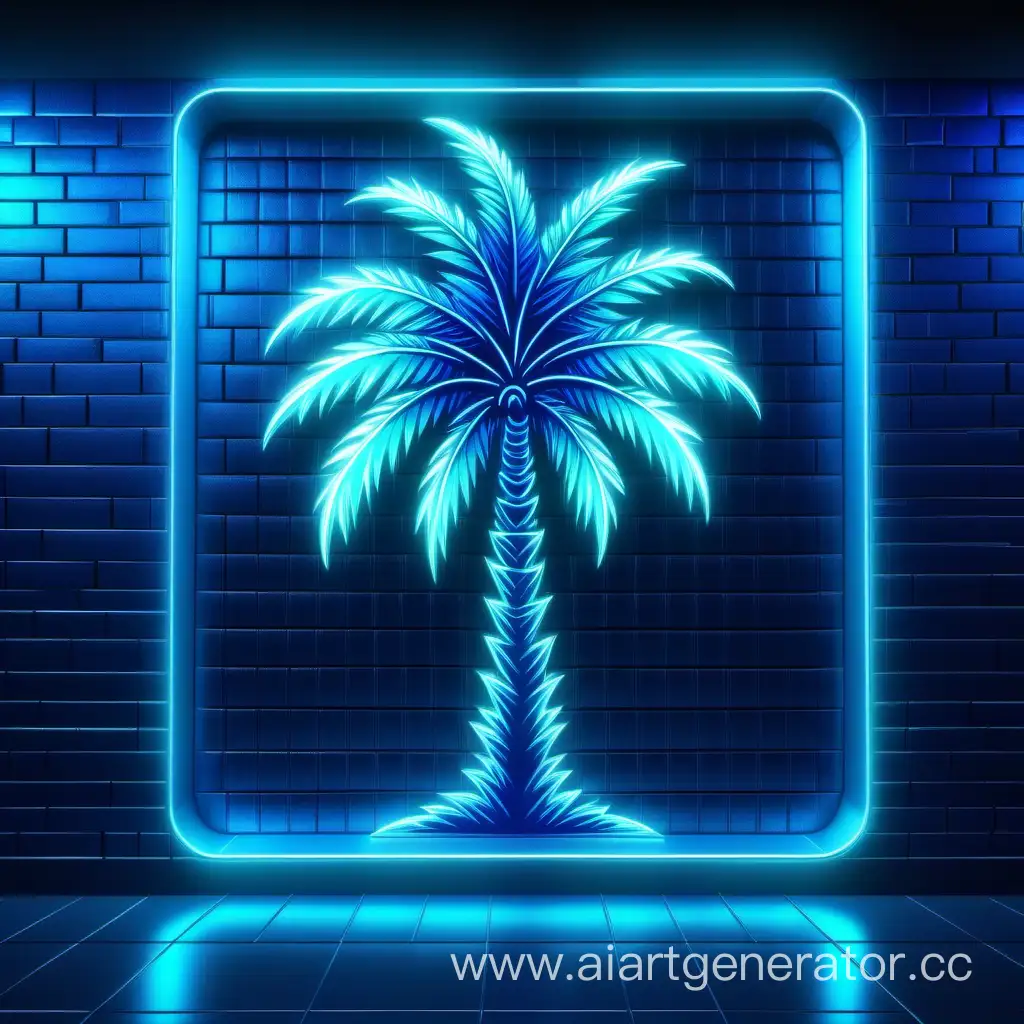 Futuristic-Neon-Palm-Tree-Hologram-on-Metallic-Background-in-Ultra-HD-4K-RTX-Graphics