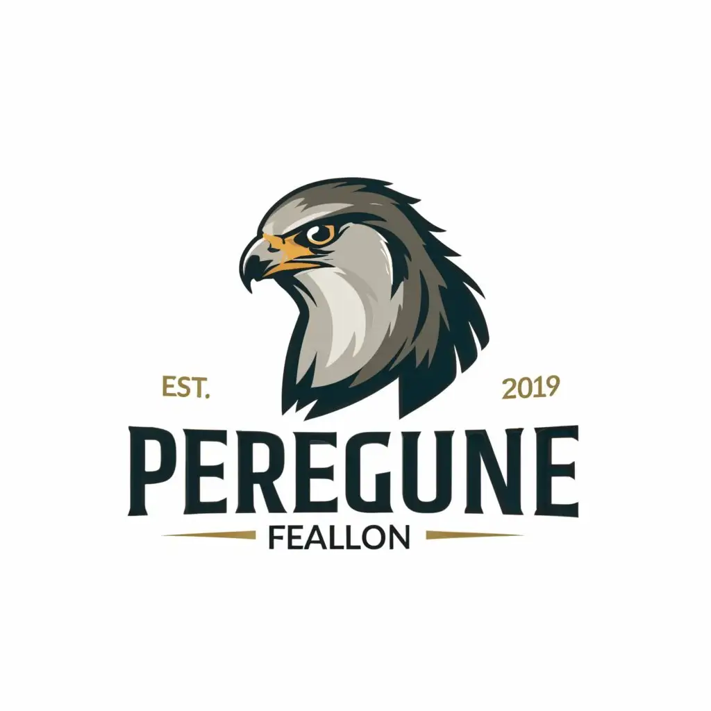 a logo design,with the text "portrait of a Peregrine Falcon", main symbol:portrait of a Peregrine Falcon,Moderate,clear background