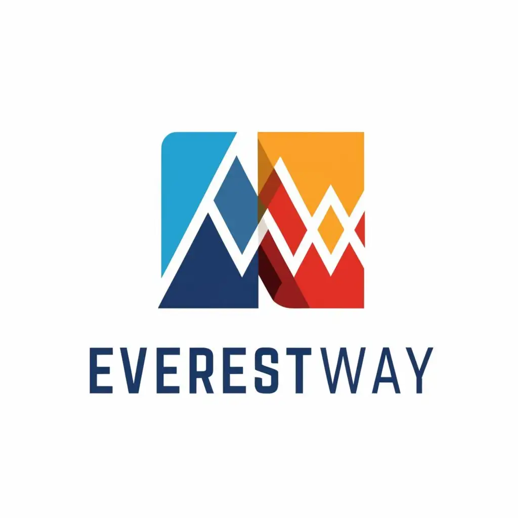 logo, eW, with the text "EverestWay", typography, be used in Finance industry