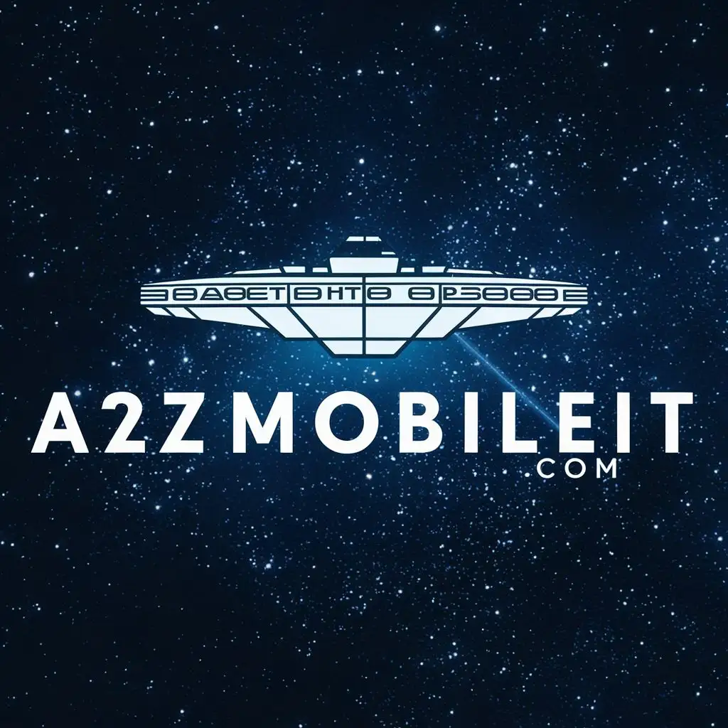 logo, enterprise space ship, with the text "A2ZMOBILEIT.COM", typography, be used in Technology industry