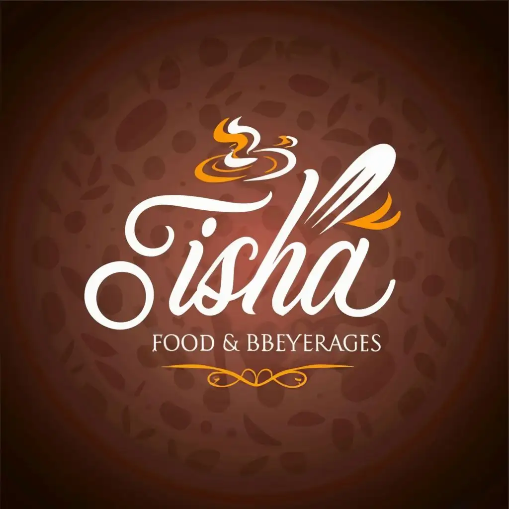 logo, Food and Beverage, with the text "Isha Food and Beverages", typography, be used in Restaurant industry