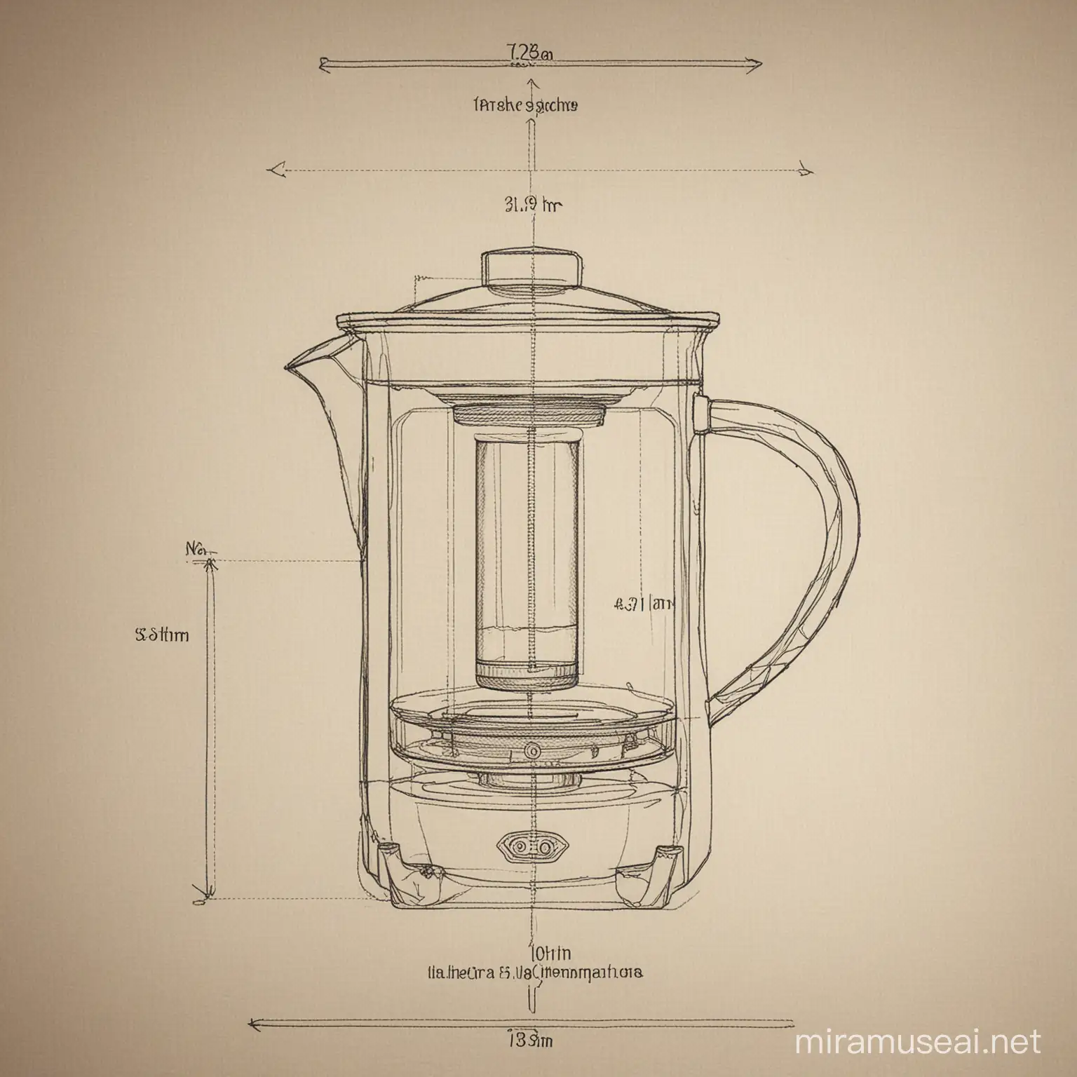 Modern Tea Machine Design with Dimensions