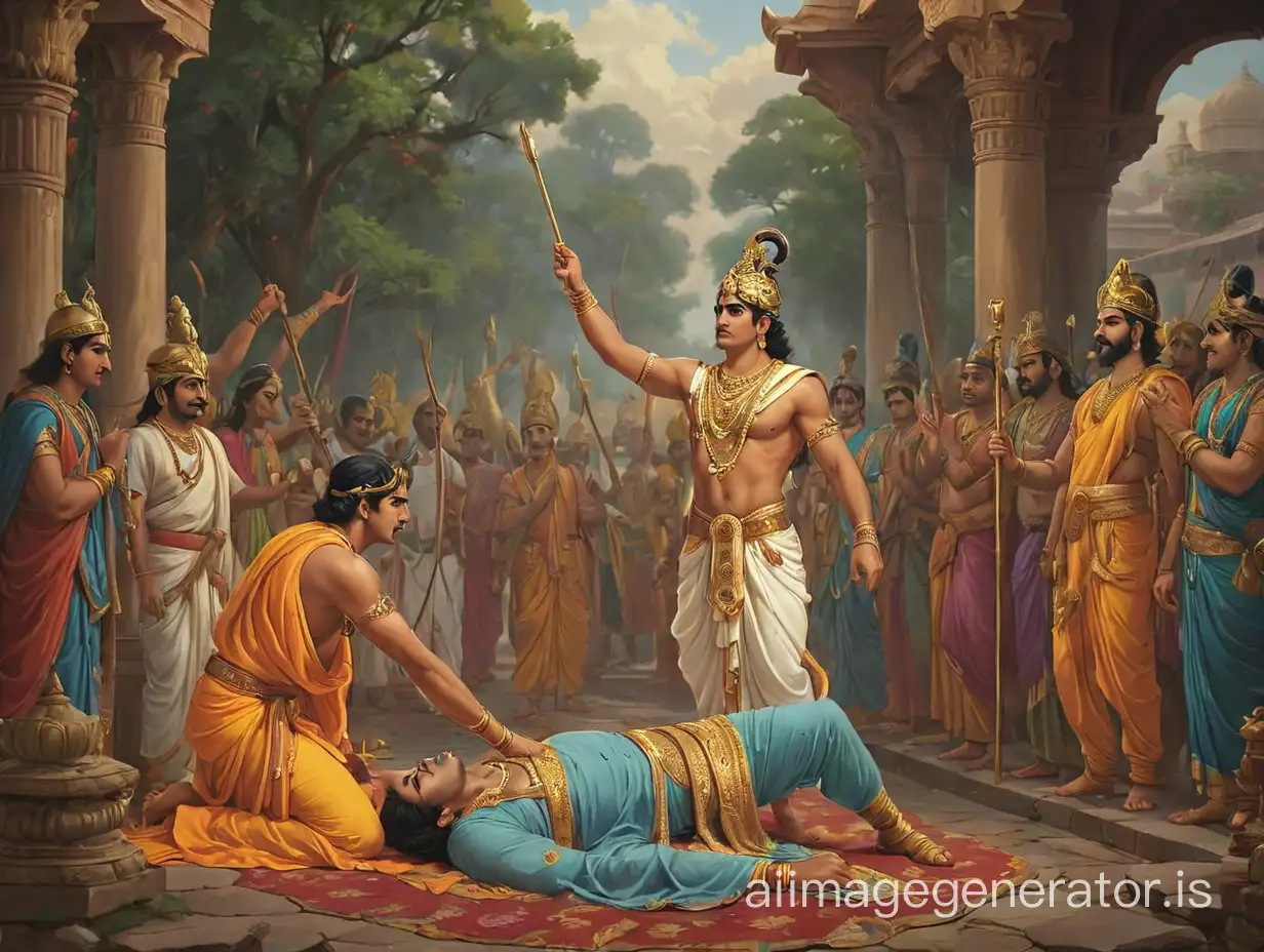 Arjuna bowed down to the Lord Krishna