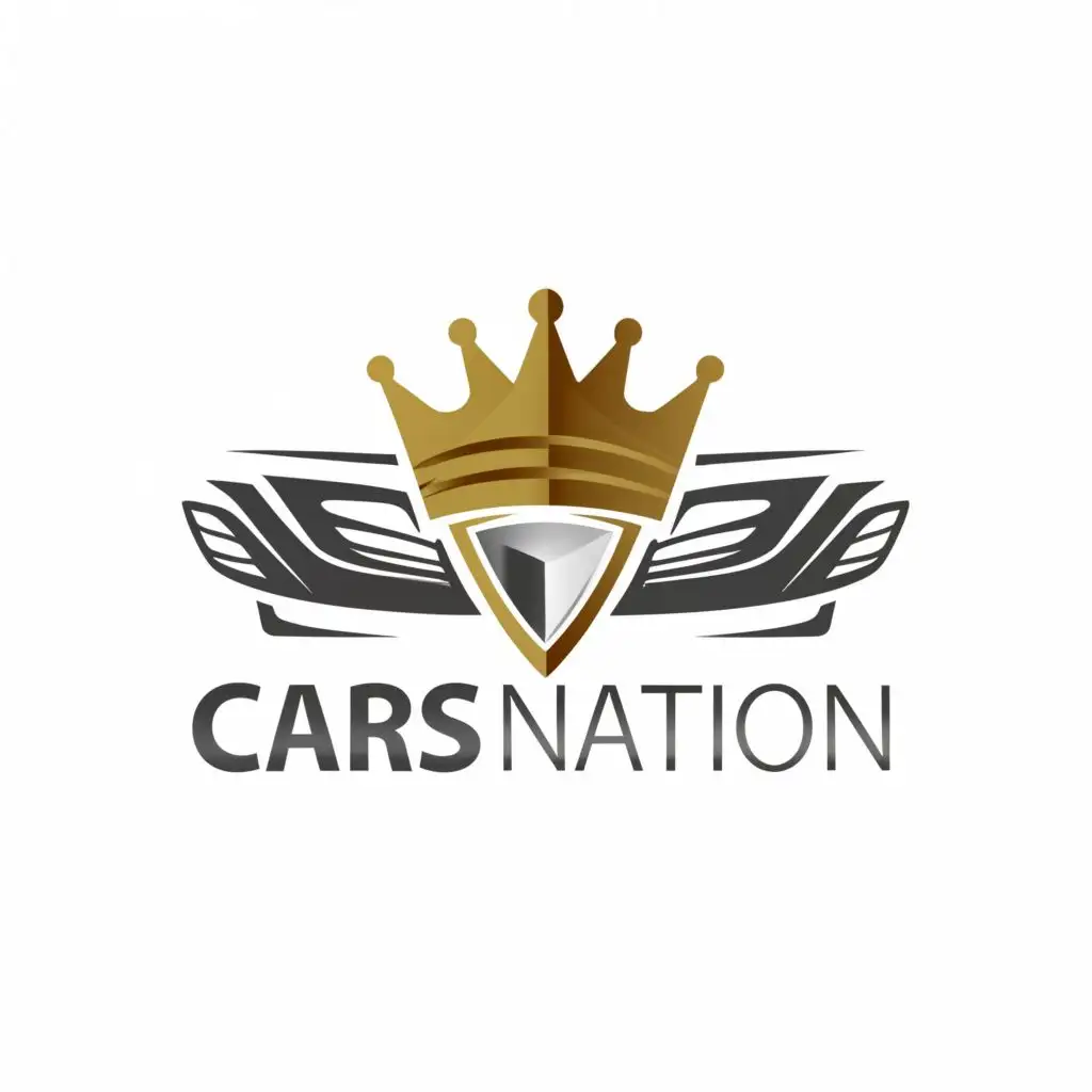 a logo design,with the text "cars nation", main symbol:royal and elegant  ,Moderate,be used in Automotive industry,clear background