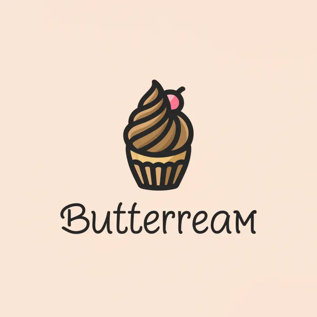LOGO-Design-for-Buttercream-CupcakeThemed-with-Clear-Background-for-Retail-Industry