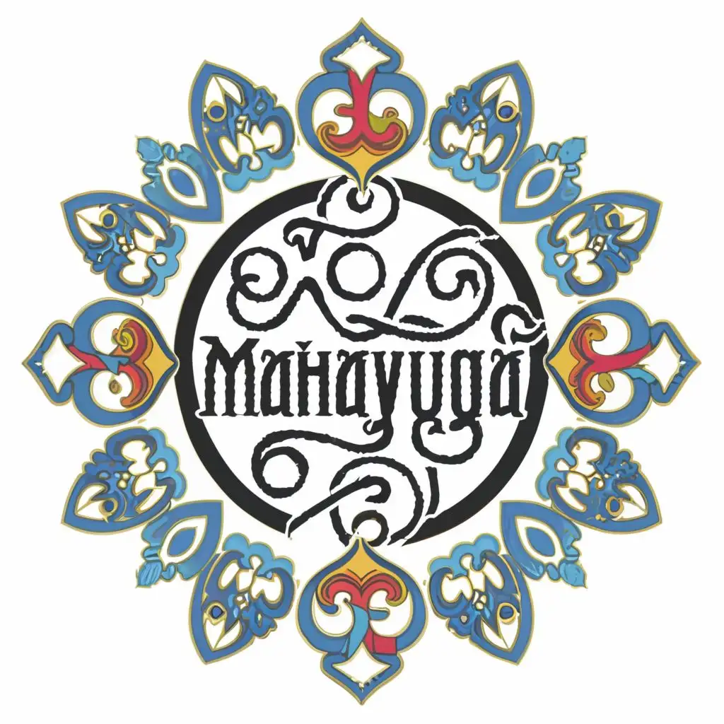 logo, Circle of life, with the text """"
MAHAYUGA 
"""", typography