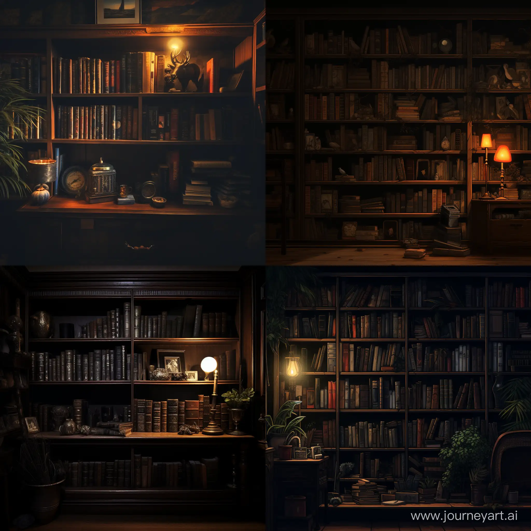 Cozy-Bookshelf-with-Soft-Lighting