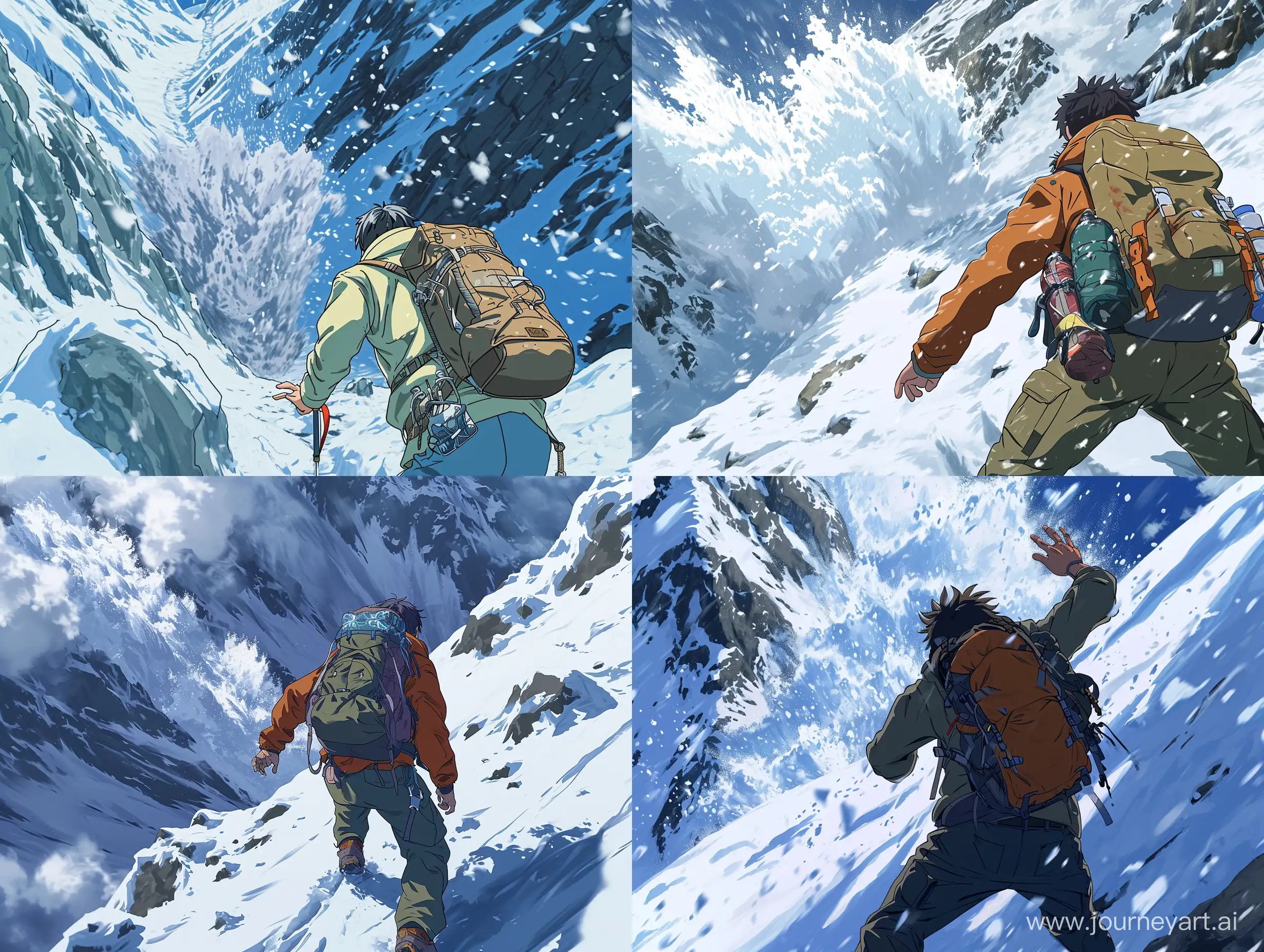 Panic-on-Snowy-Mountain-Detailed-Anime-Scene-with-Hiker-and-Avalanche