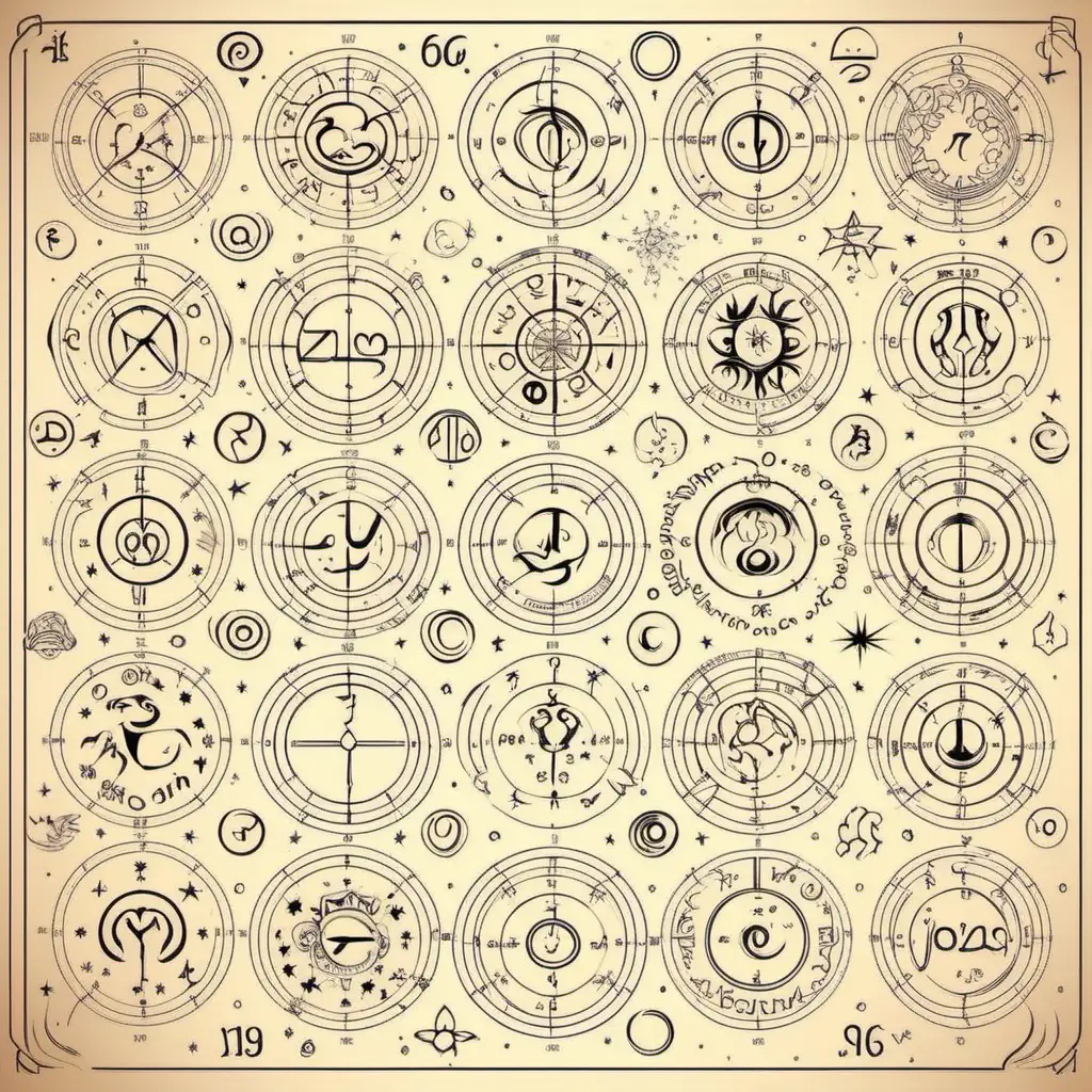 Vibrant Zodiac Sign Sets Astrology Artwork Exploring Cosmic Energy