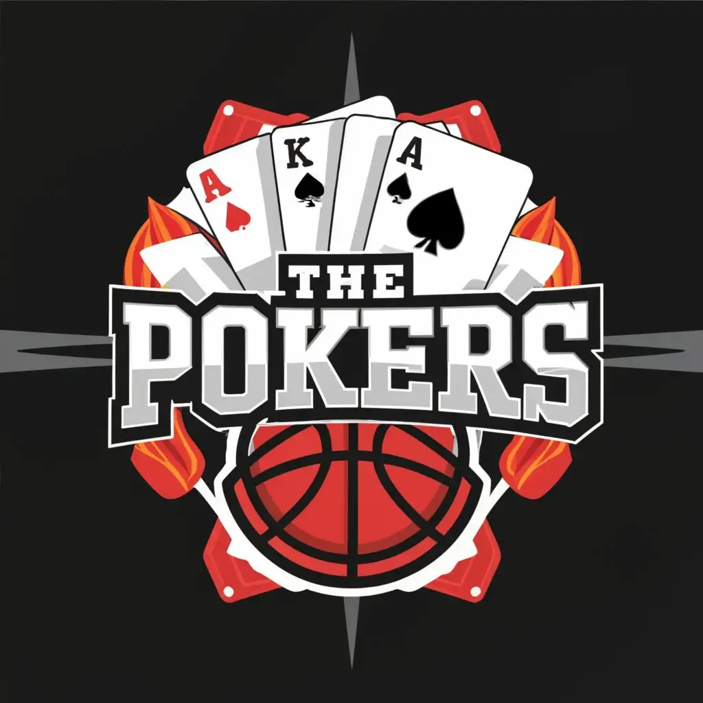 logo, Poker, Basketball, with the text "The Pokers", typography, be used in Sports Fitness industry