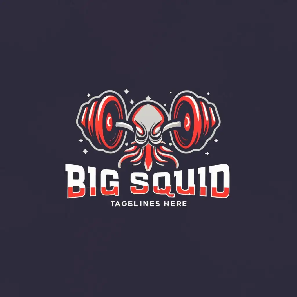 a logo design,with the text "BIG SQUID", main symbol:GIANT SQUID,Moderate,be used in Sports Fitness industry,clear background