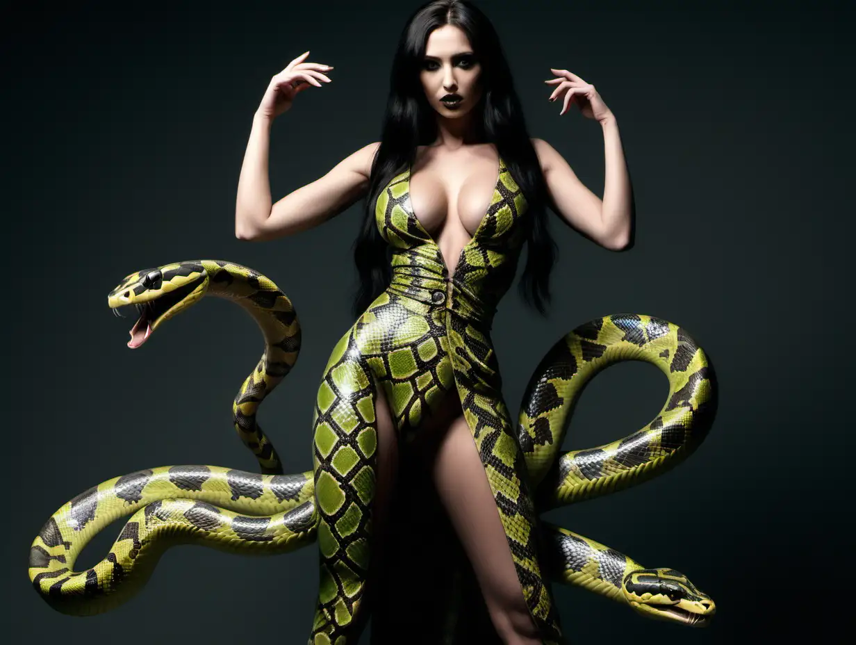 Elegant Serpent Woman A Stunning Fusion of Beauty and Reptilian Grace