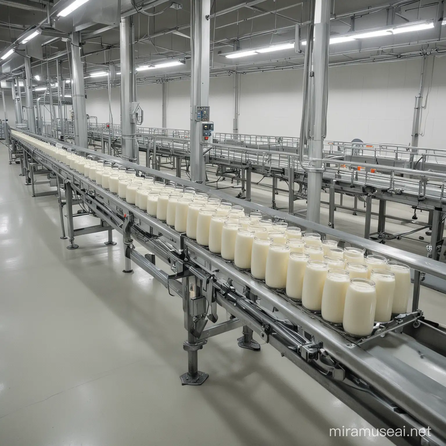 Industrial Milk Production Conveyor System