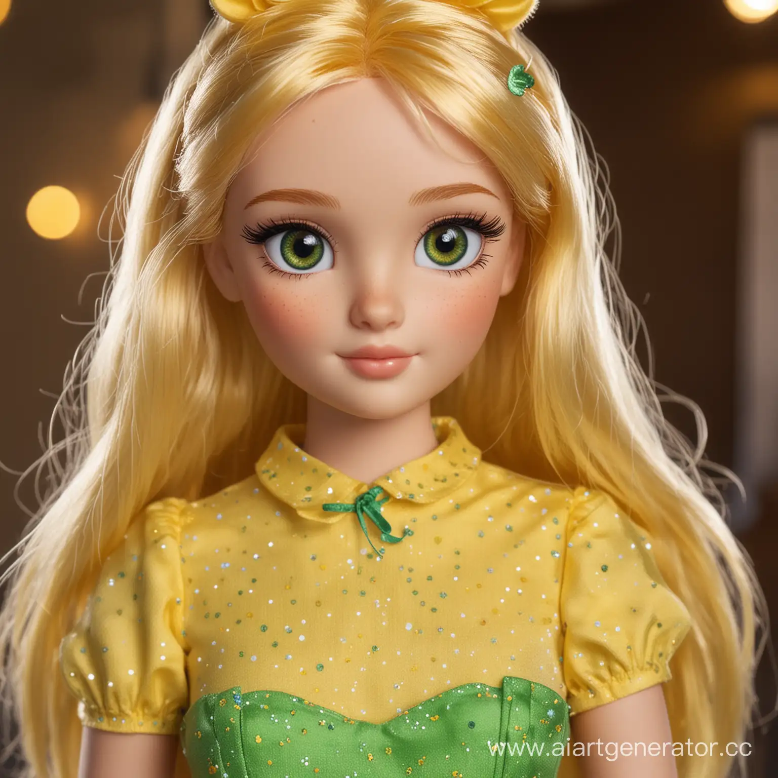 Fashionable-Doll-Girl-with-Yellow-Pony-at-Club-Party