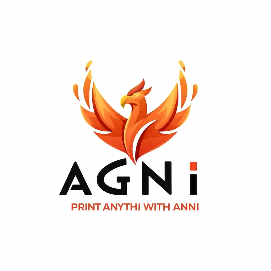 a logo design,with the text "print anything with agni", main symbol:caartoon,Moderate,be used in Retail industry,clear background