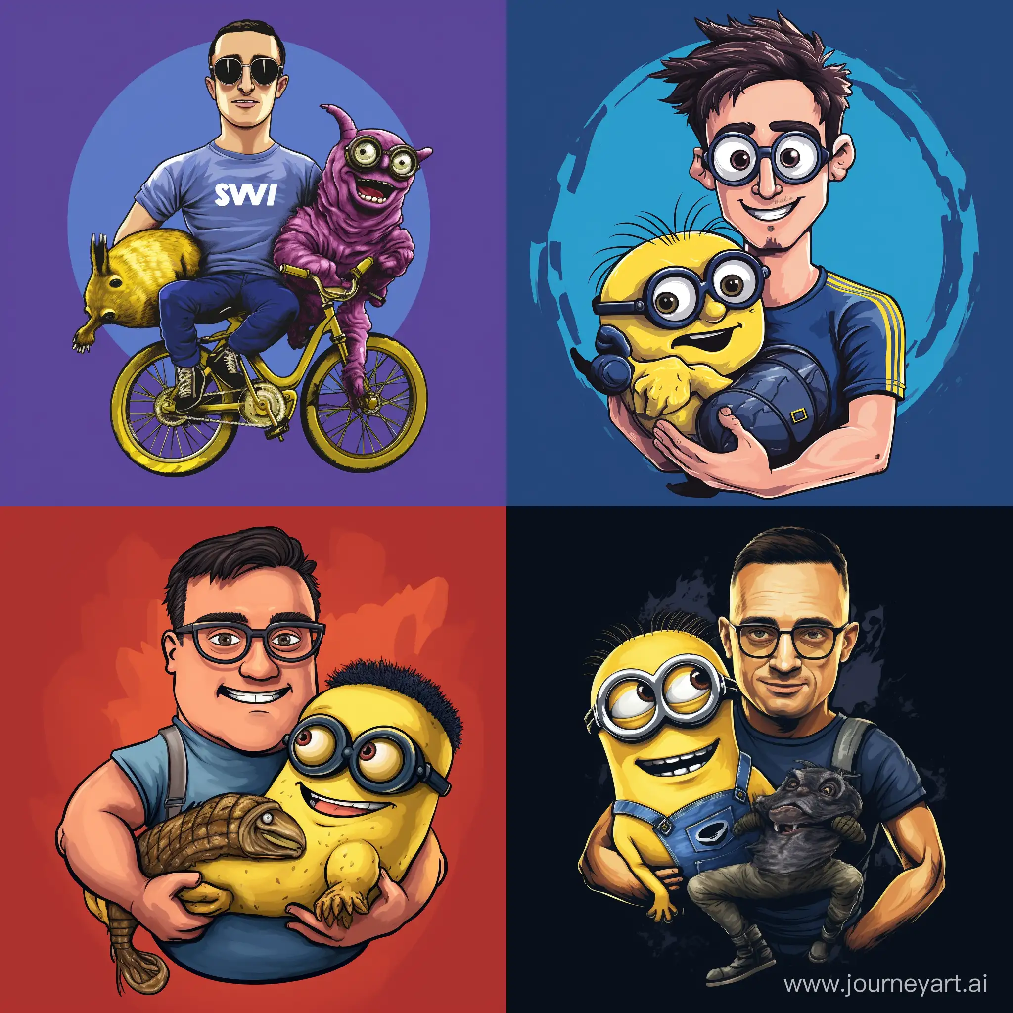 Playful-Minion-Wearing-SVO-TShirt-with-Pig