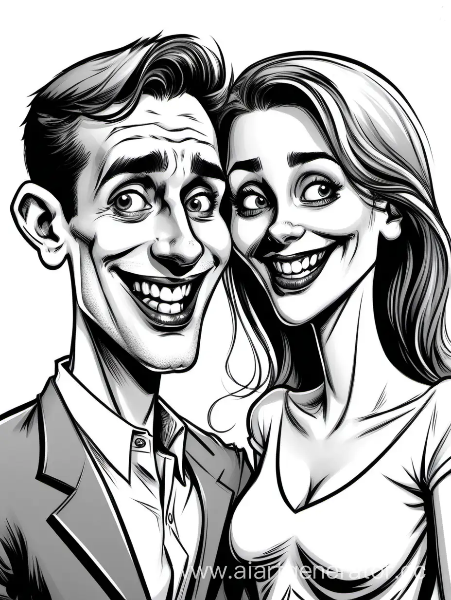 Whimsical-Comic-Caricature-of-a-Young-Couple