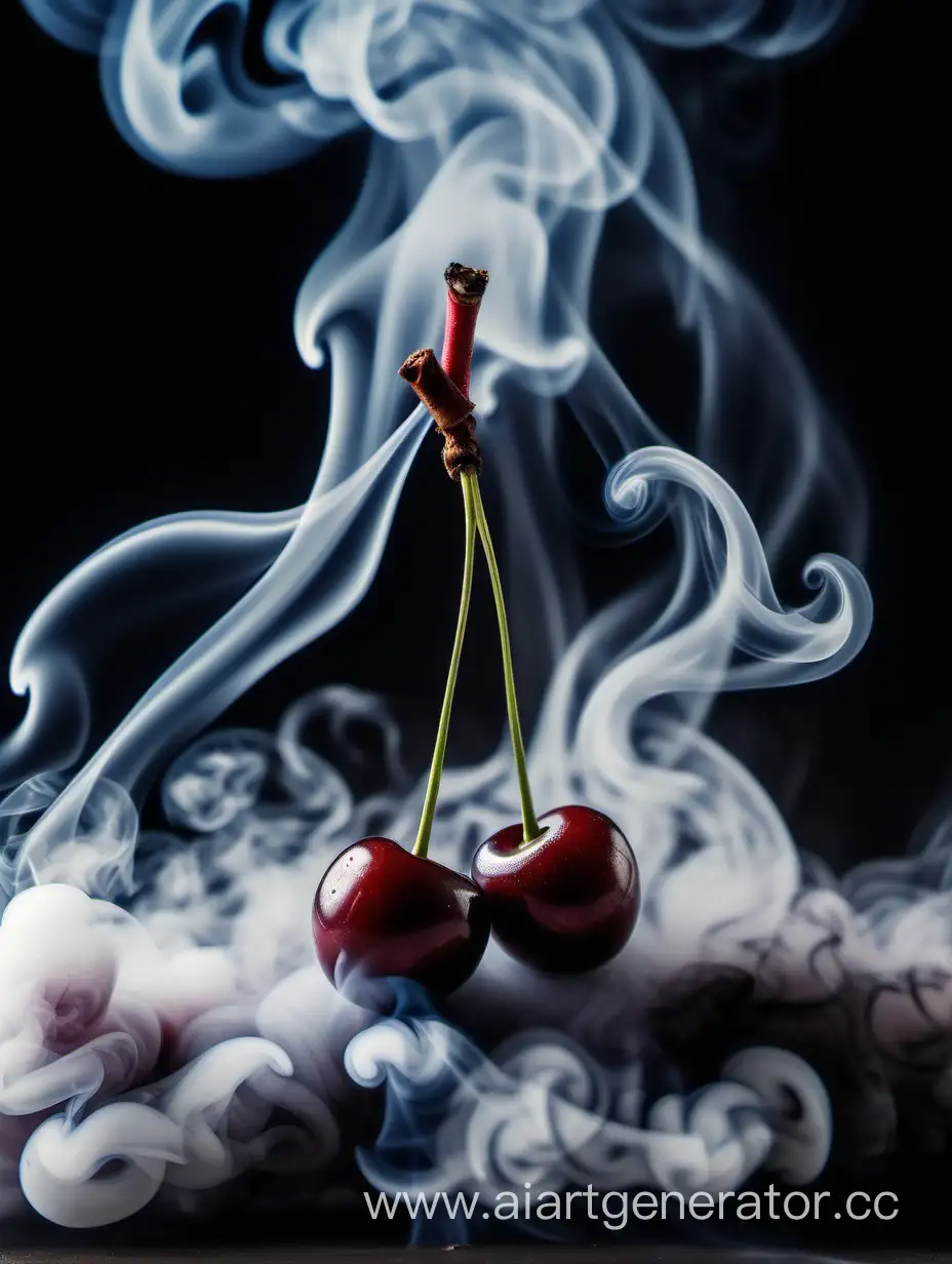 Vibrant-Cherry-Blossom-Amidst-Ethereal-Smoke