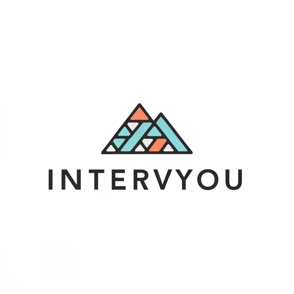 a logo design,with the text "IntervYou", main symbol:mountains in the form of computer chips,Moderate,be used in Technology industry,clear background