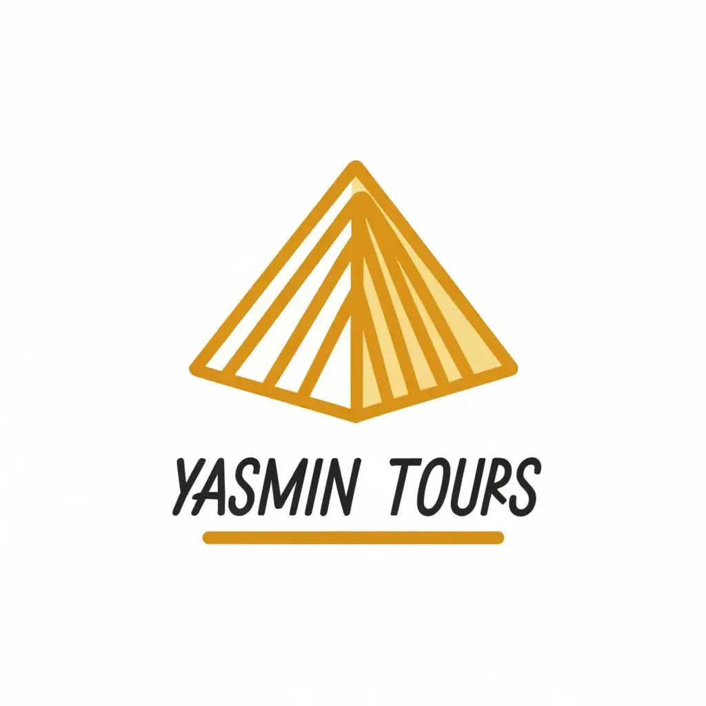 logo, A pyramid with the company name written in hieroglyphics, with the text "Yasmin Tours", typography, be used in Travel industry