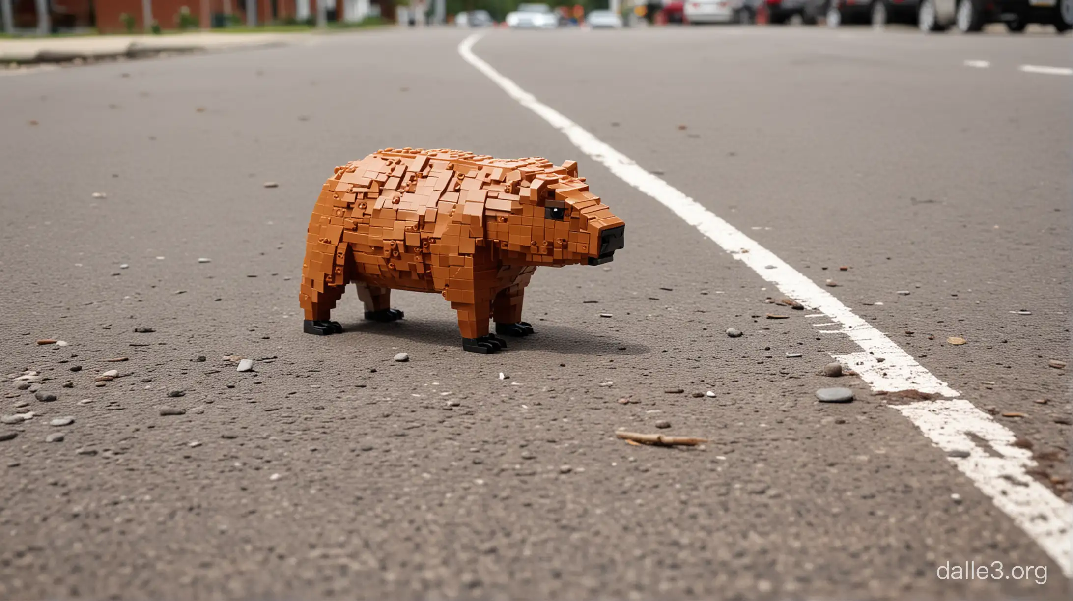 Giant LEGO Capybara Takes Over Urban Landscape | Dalle3 AI