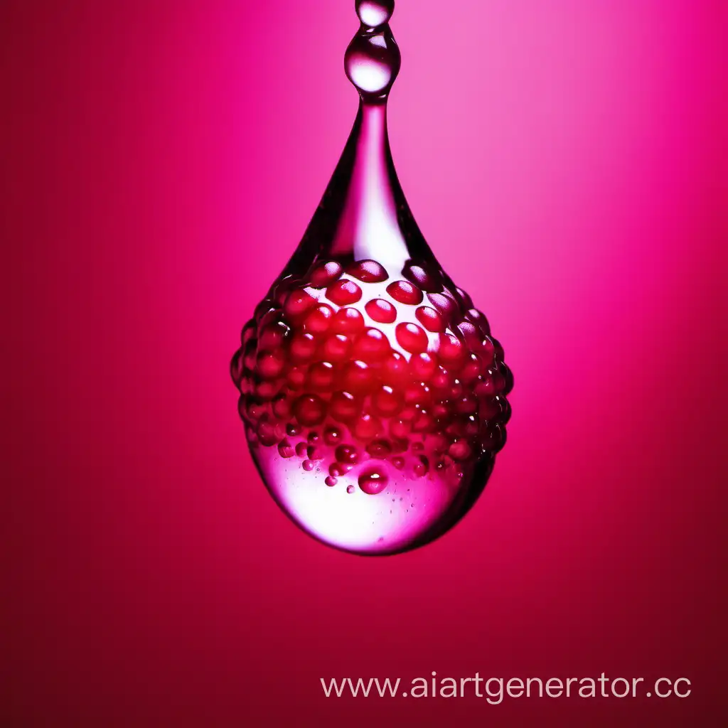 Boysenberry water drop on red background