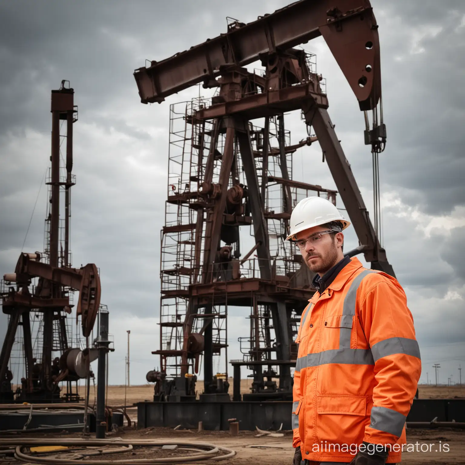 Oilwell-Engineer-Working-on-Drilling-Rig-Platform