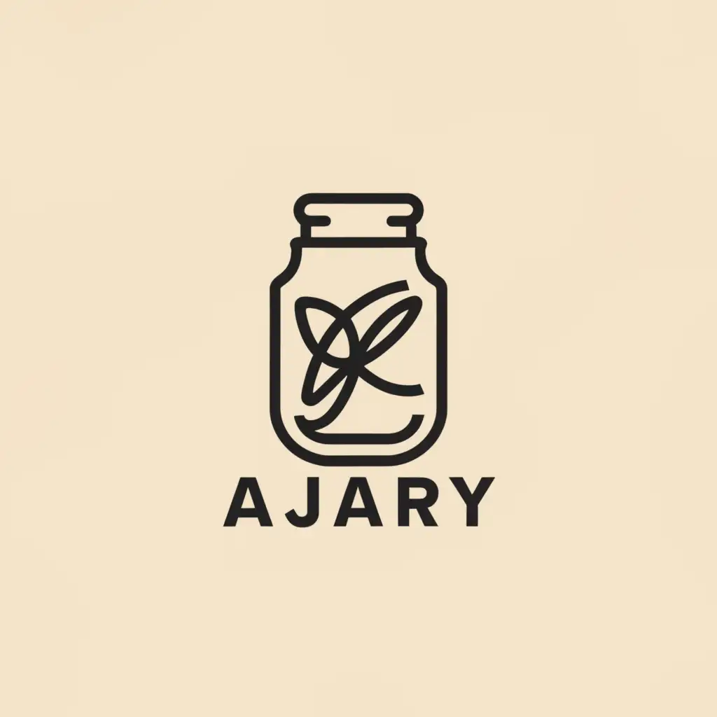 a logo design,with the text "Ajary", main symbol:Jar,Moderate,be used in Restaurant industry,clear background
