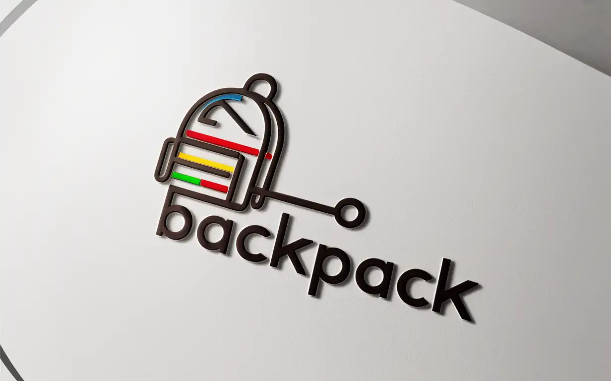 Creative Backpack Design with Integrated Text Element on White Background