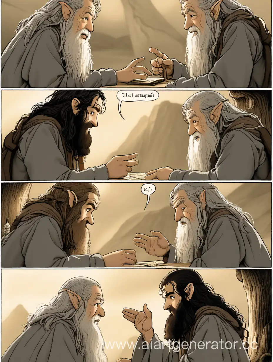 Гэндальф рассказывает Фродо о том, что происходило с народом гномов и его дядюшкой тогда, когда Фродо был еще совсем маленький 