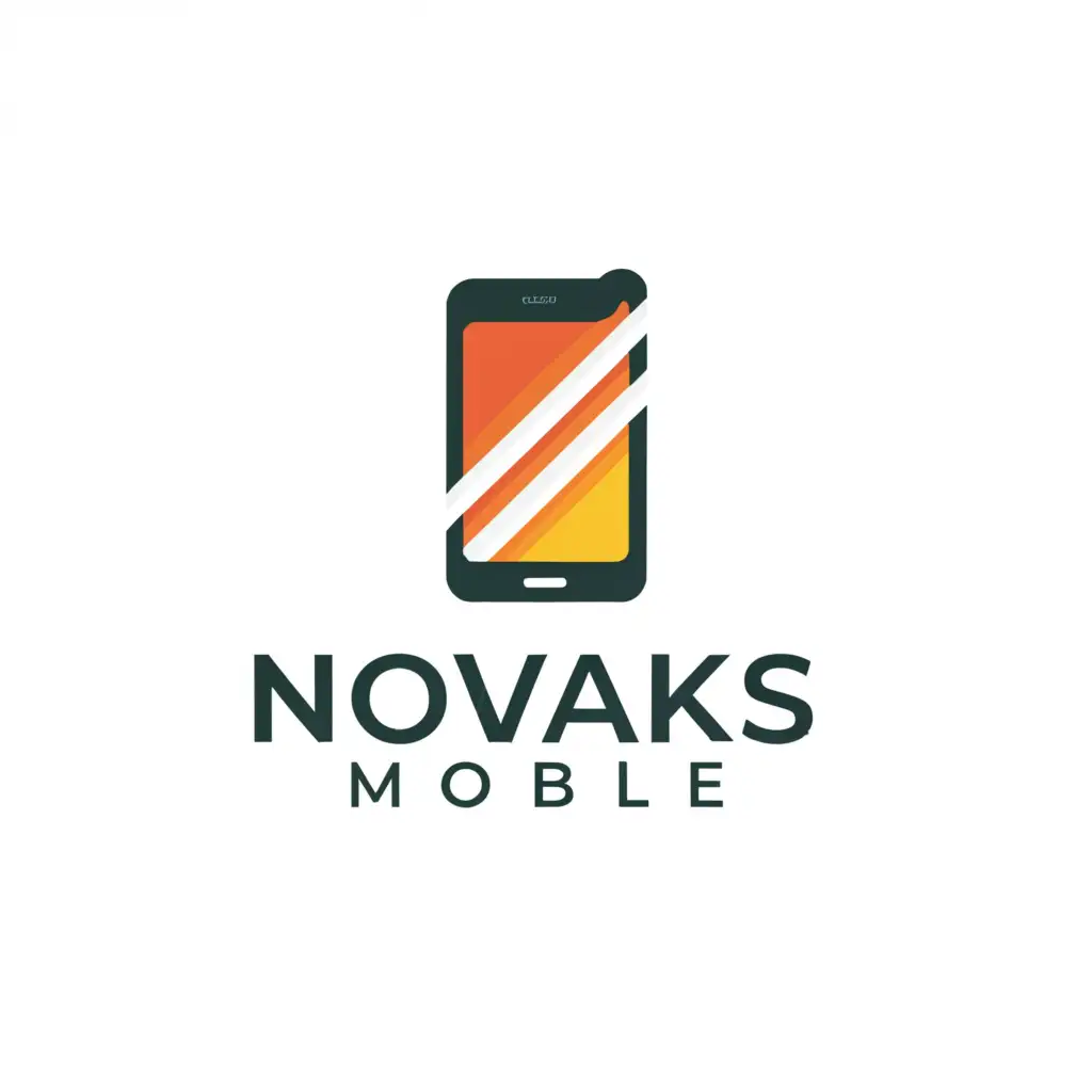 a logo design,with the text "Novaks Mobile", main symbol:Cellphone and electronics distribution company,Minimalistic,be used in Retail industry,clear background