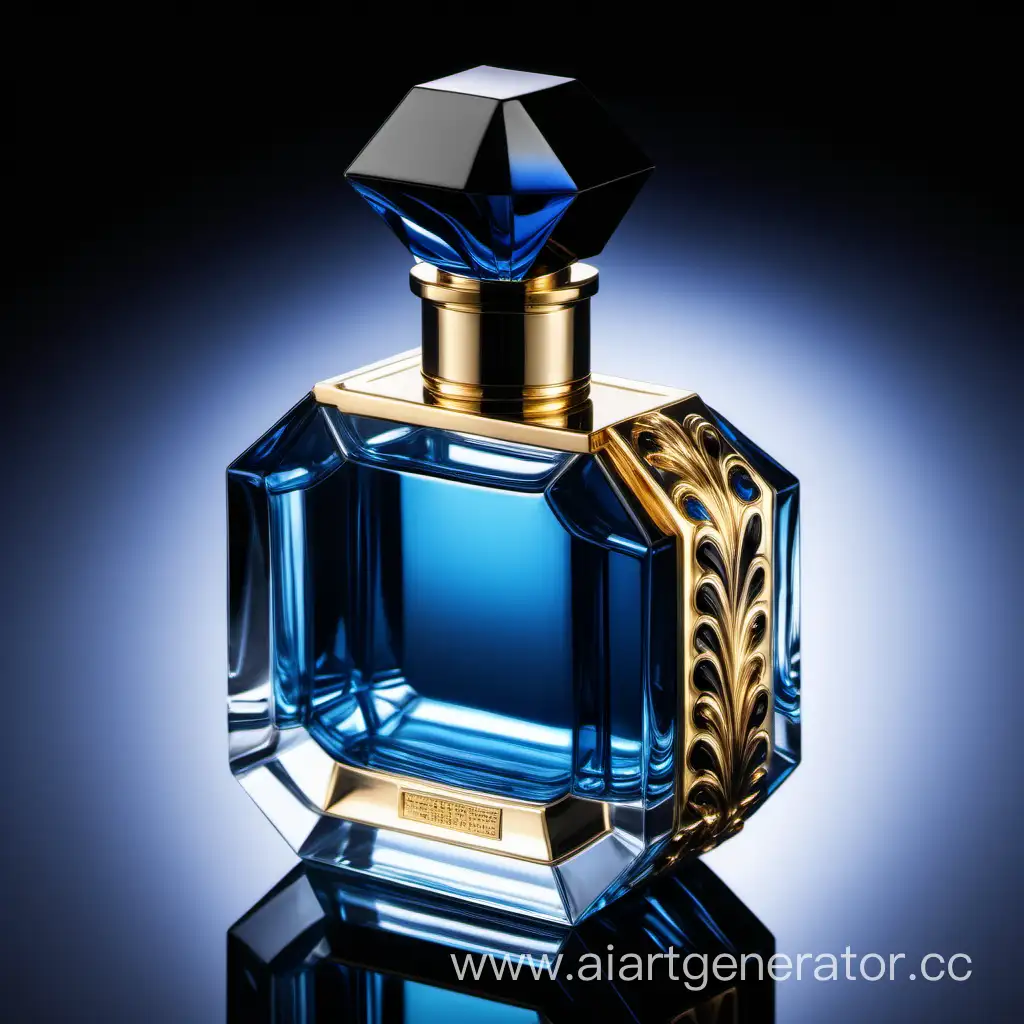 Exquisite-Blue-Black-and-Gold-Transparent-Perfume-Bottle