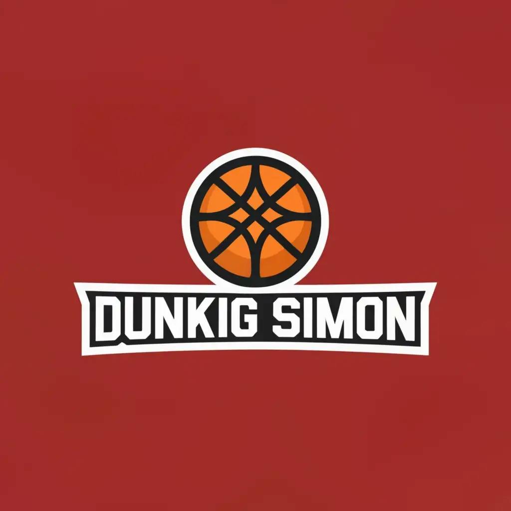 a logo design,with the text 'dunkingsimon', main symbol:basketball,Moderate,clear background