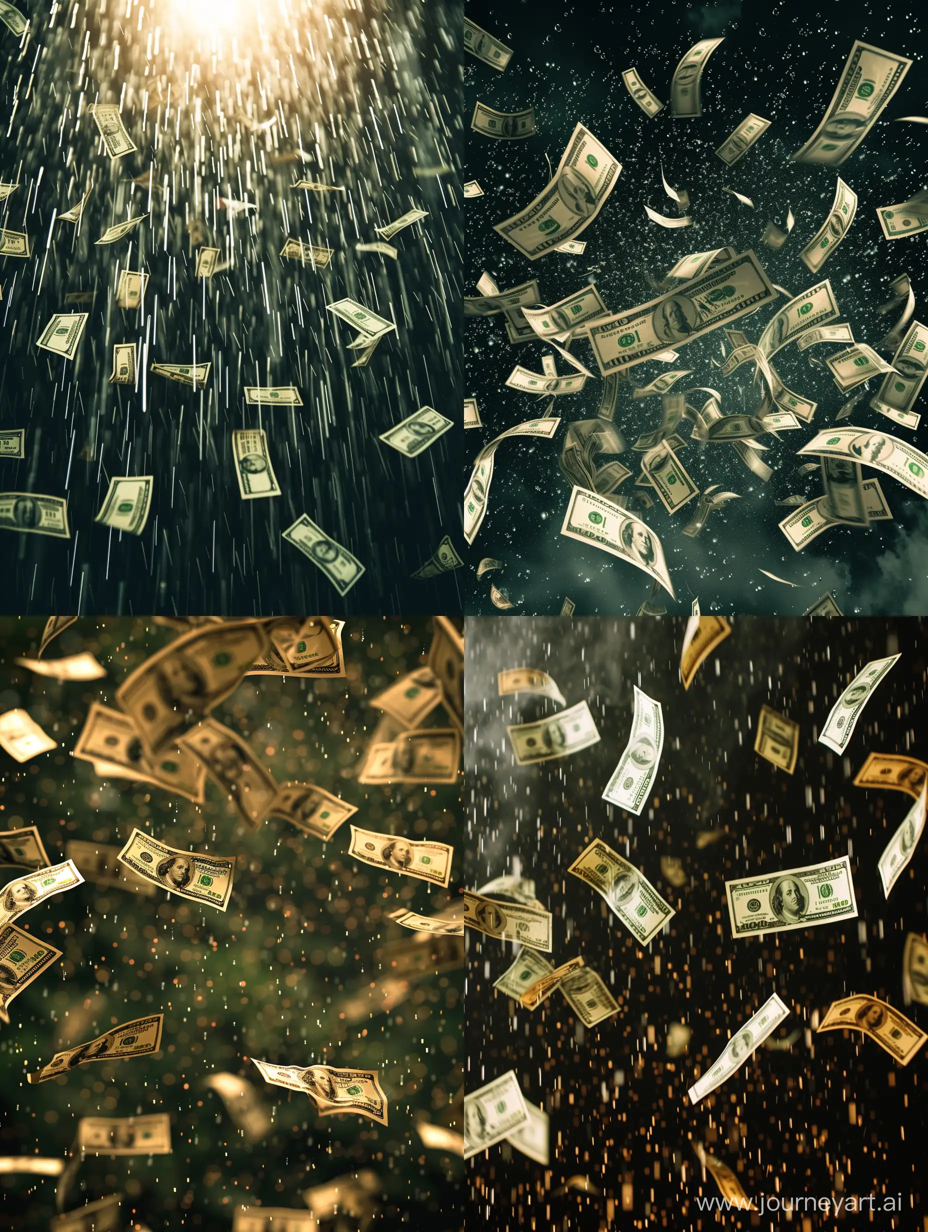 Hujan uang realistis sinematik 