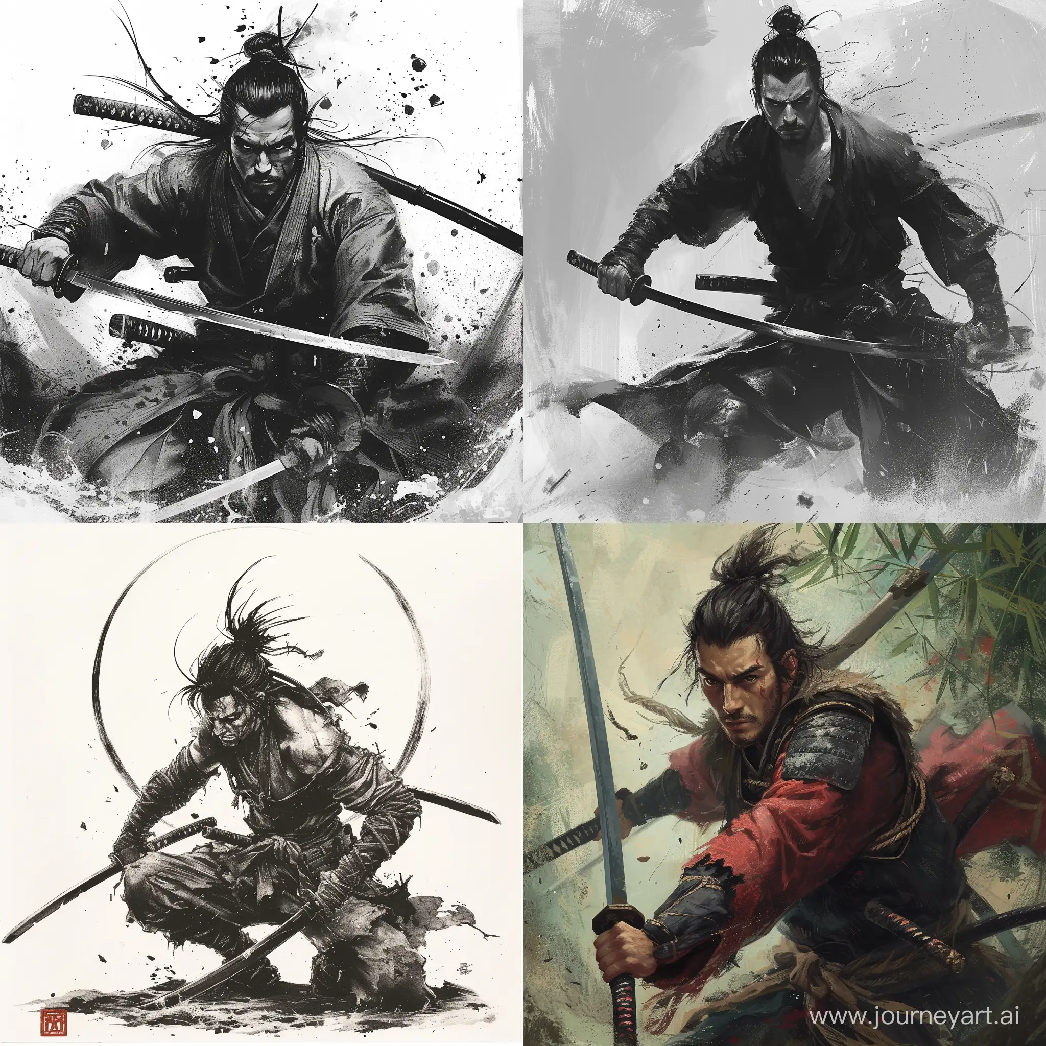 Dynamic-Samurai-Warrior-in-Frank-Cho-Style